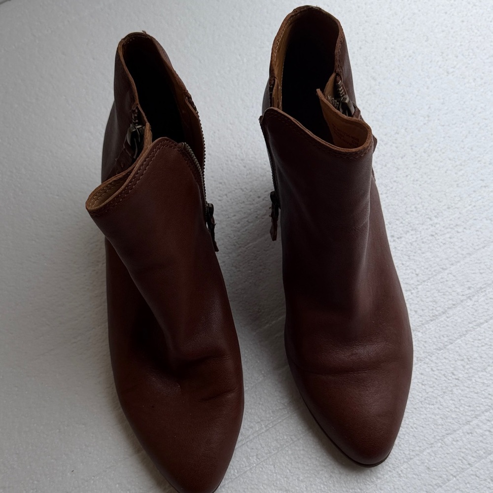 Frye Dark Brown Leather Ankle Booties